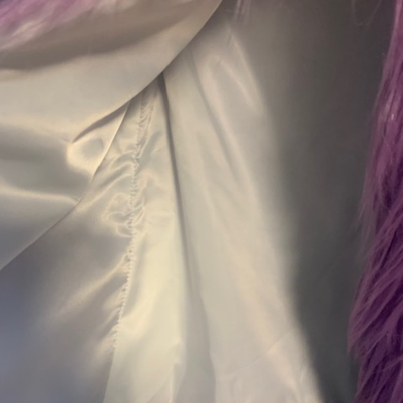 Lilac shaggy faux fur jacket - Picture 3 of 3